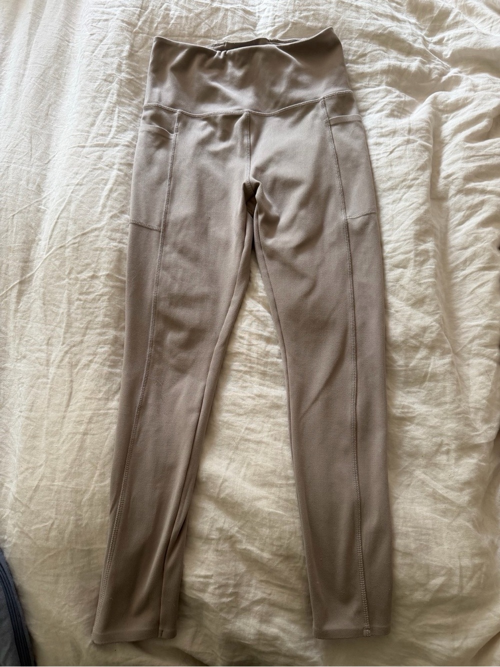 Danskin Taupe High-Waist Leggings with Side Panels